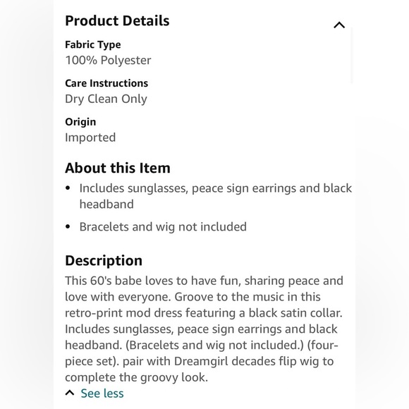 FINAL PRICE -closet closing Nwt DreamGirl The Beat Goes On Women's Costume - Picture 6 of 8